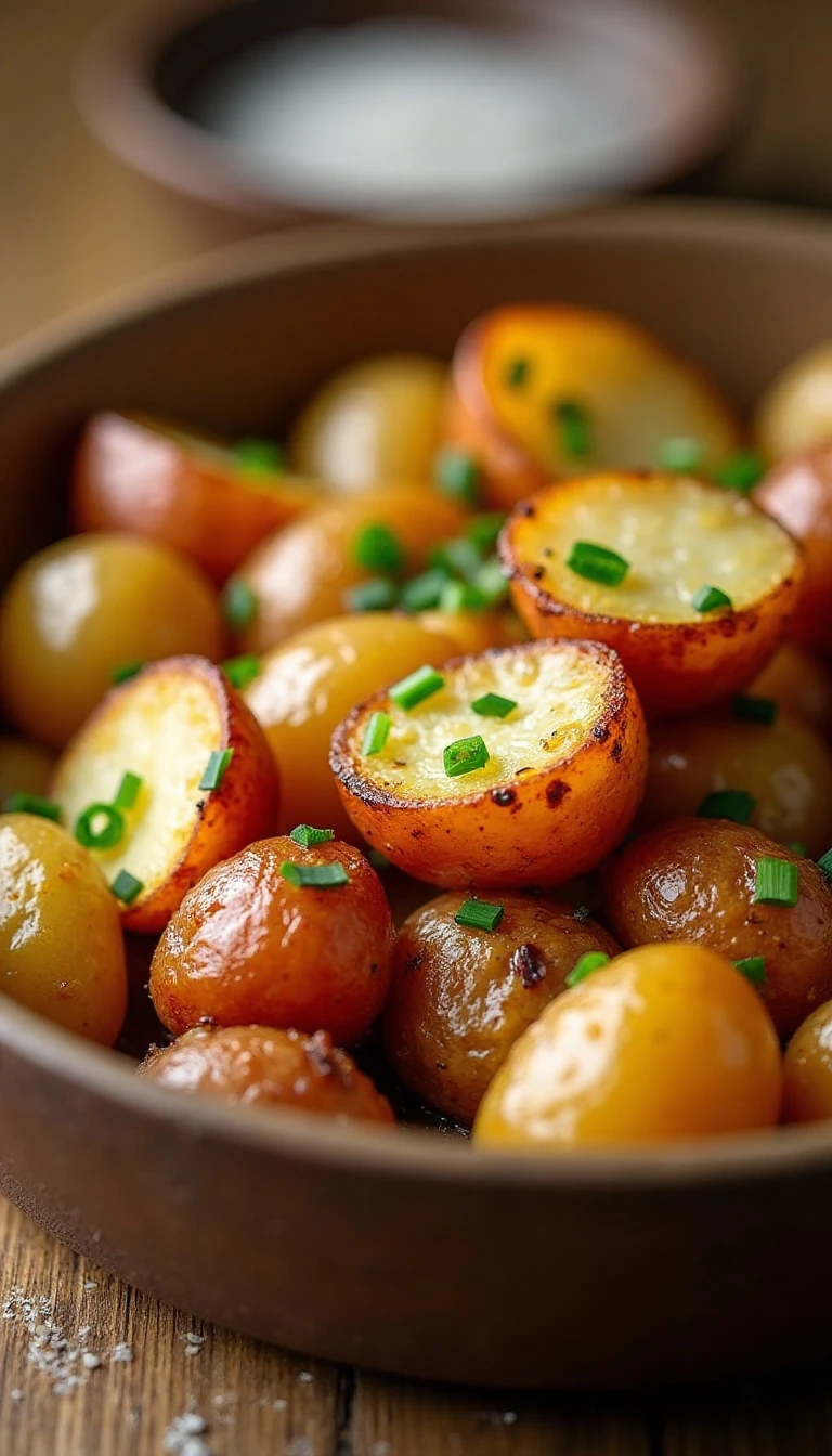 Garlic Chive Butter Roasted Potatoes Recipe