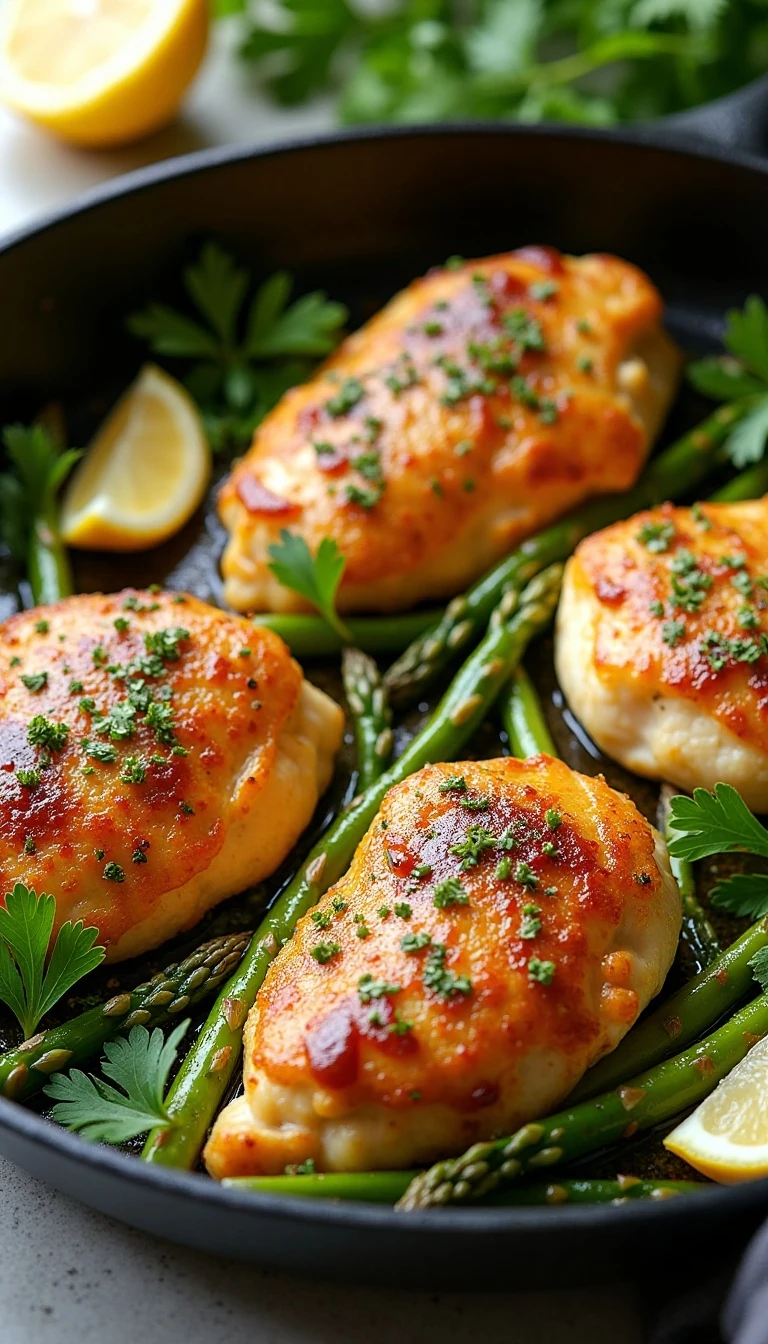 Garlic Herb Chicken and Asparagus Recipe: A 30-Minute One-Pan Dinner