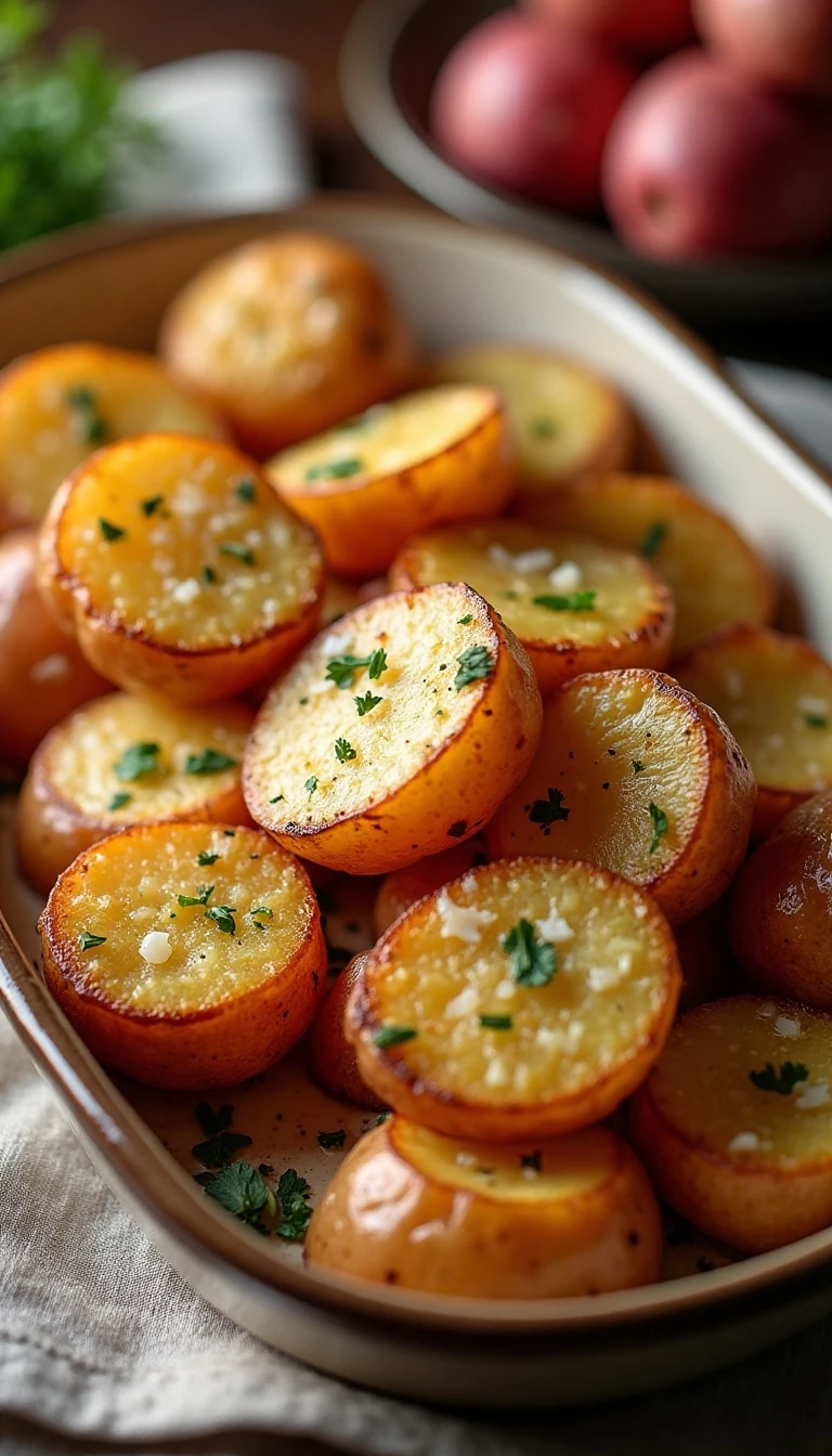 Garlic Herb Parmesan Roasted Red Potatoes Recipe