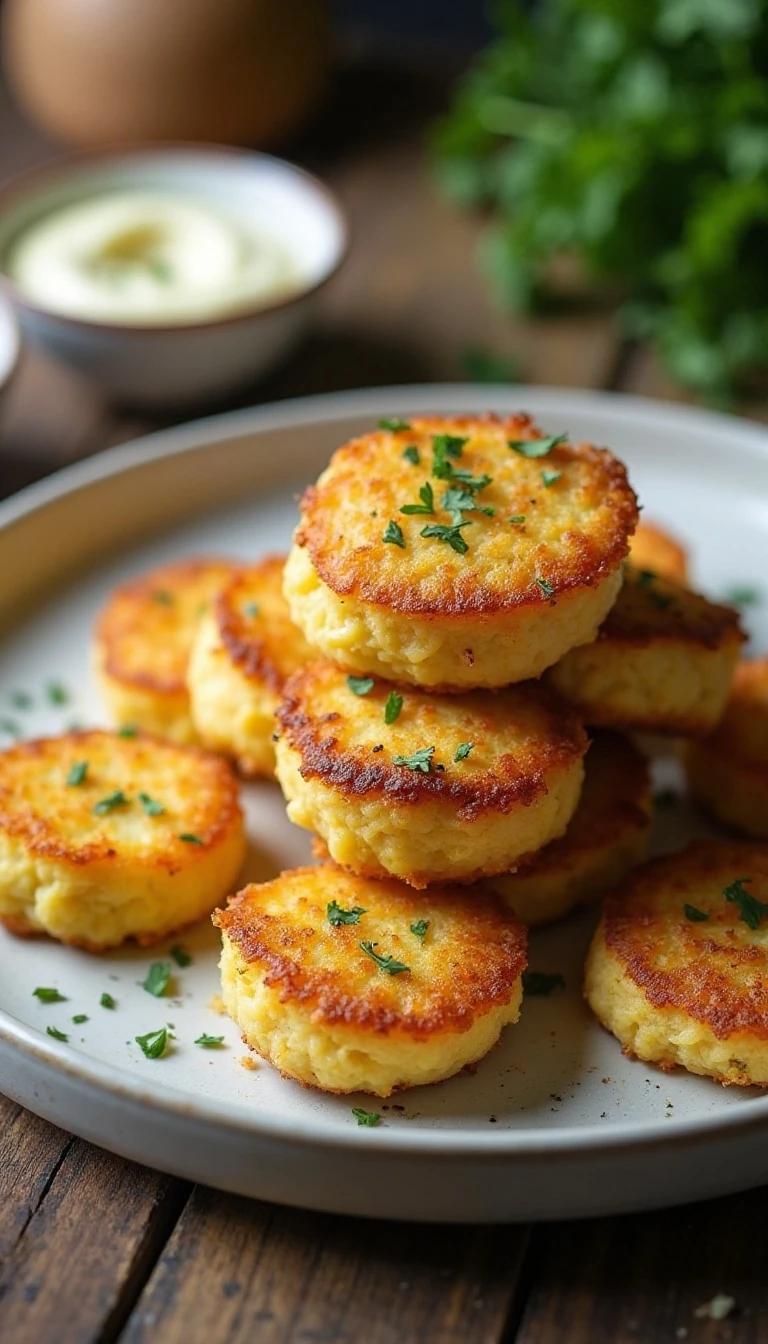 Crispy Garlic Parmesan Mashed Potato Cakes Recipe