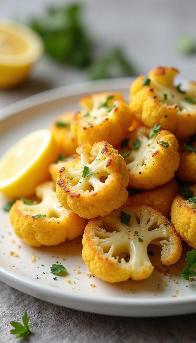 Garlic Parmesan Roasted Cauliflower Recipe