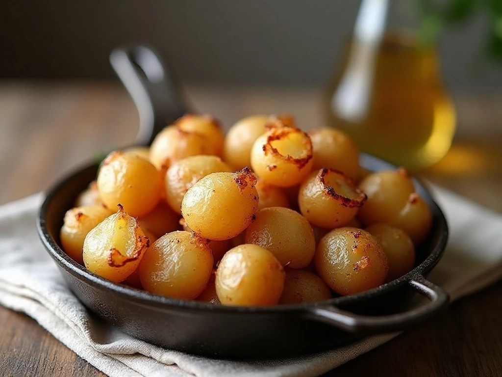 Crispy roasted potatoes ready to serve after reheating