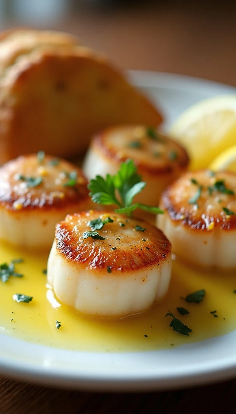 Easy Garlic Butter Scallops Recipe with Lemon and Parsley