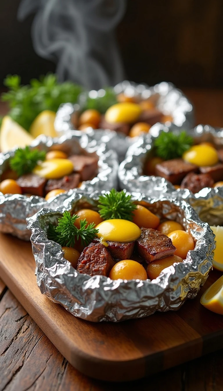 Easy Garlic Butter Steak and Potato Foil Packs Recipe
