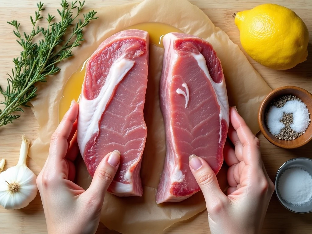 Ingredients for garlic thyme pork chops