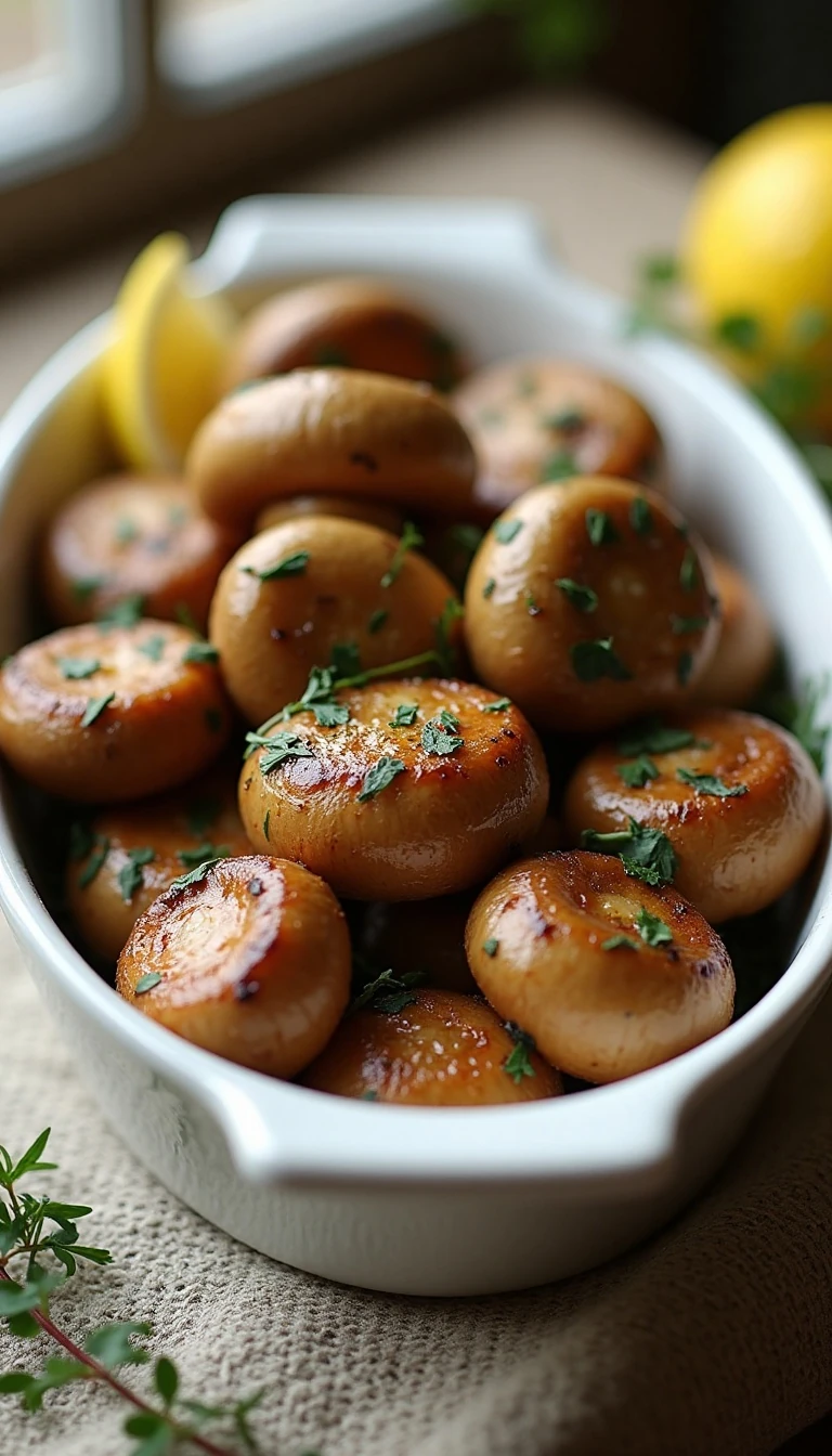 Garlic Thyme Roasted Mushrooms Recipe