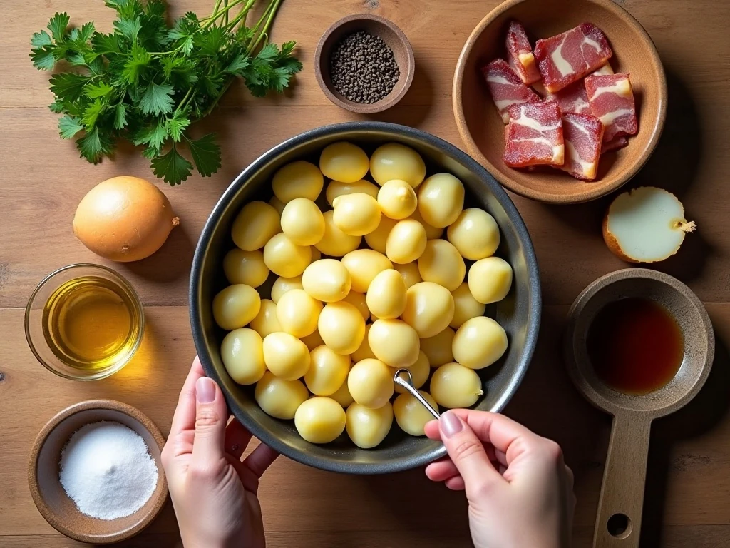 Ingredients for southern German potato salad