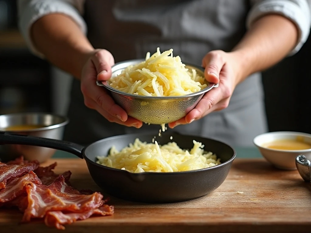 Draining sauerkraut before baking the casserole