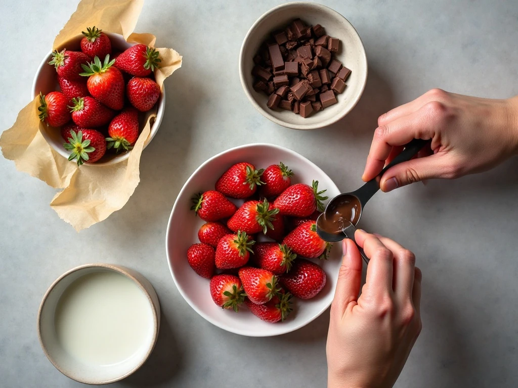 Ingredients for Ghirardelli chocolate-covered berries