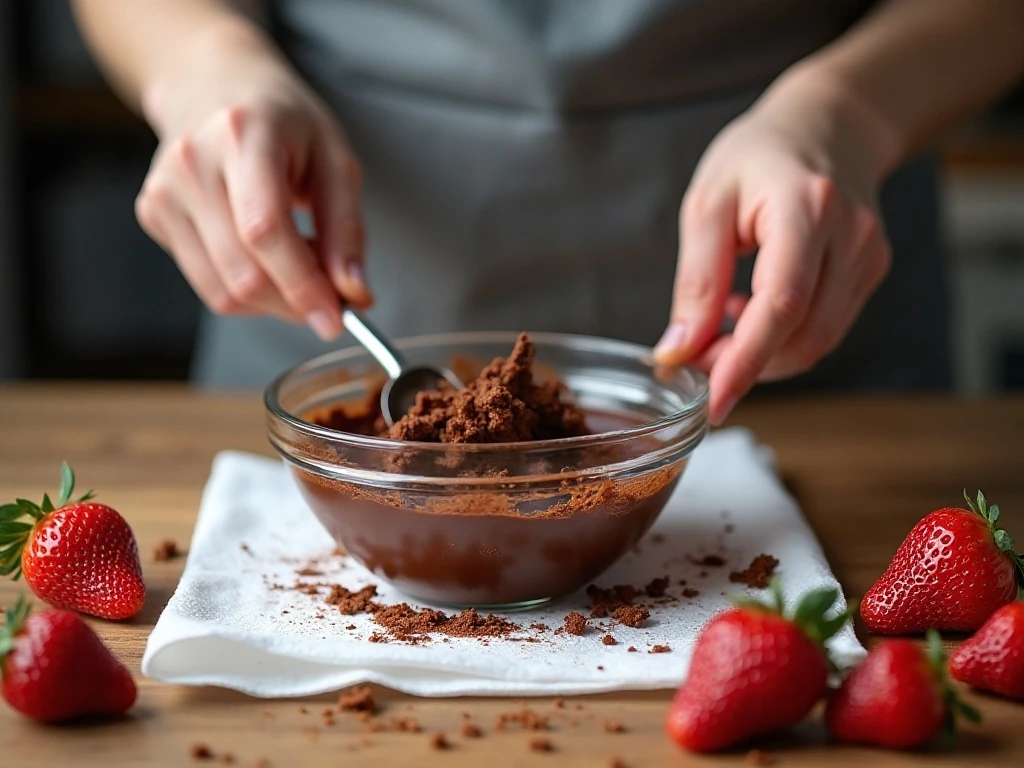 Melting chocolate gently for smooth chocolate-covered strawberries