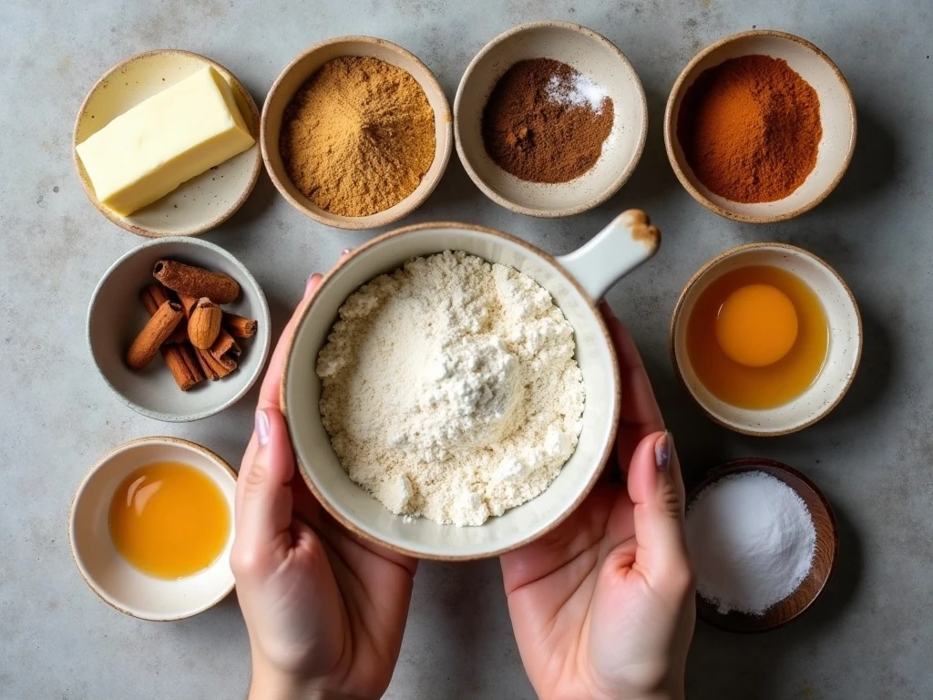 Ingredients for giant chewy molasses cookies
