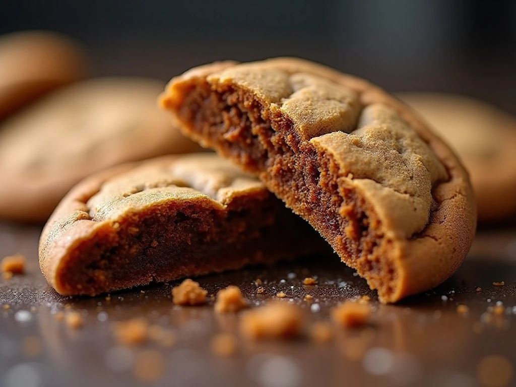 Chewy soft center of a giant molasses cookie