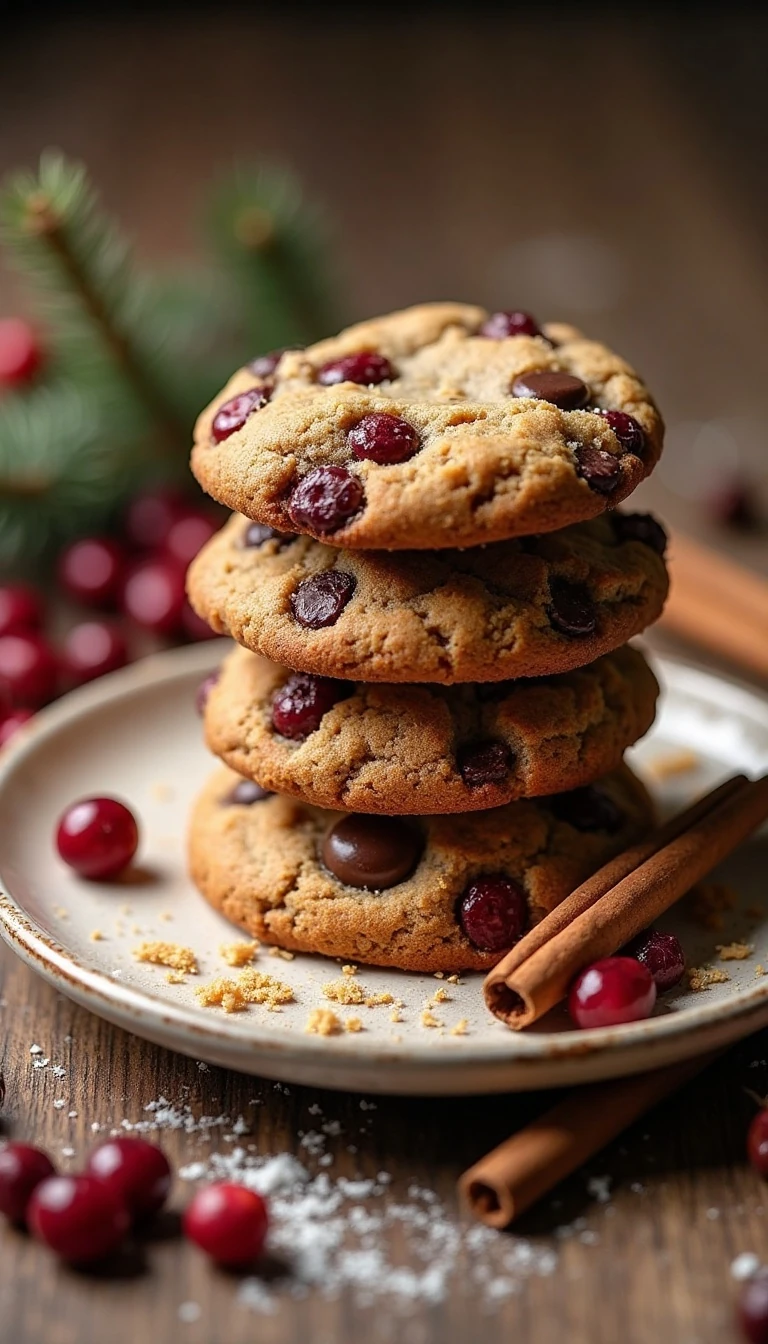Gingerbread Cranberry Chocolate Chip Cookies Recipe
