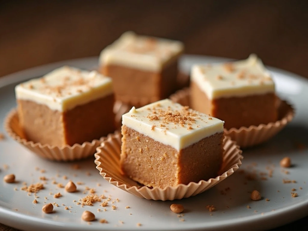 Close-up of decorated gingerbread fudge squares