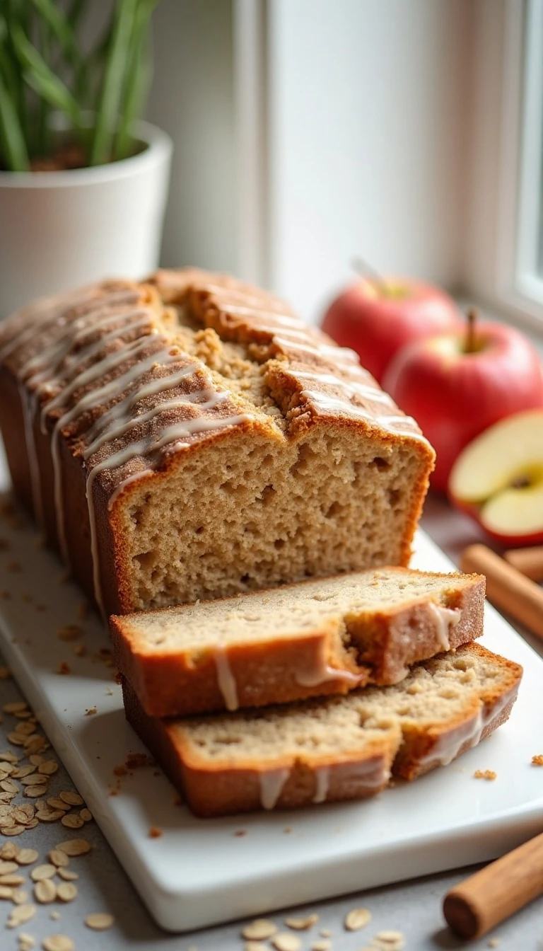 Glazed Apple Cinnamon Oatmeal Bread Recipe That’s Irresistible