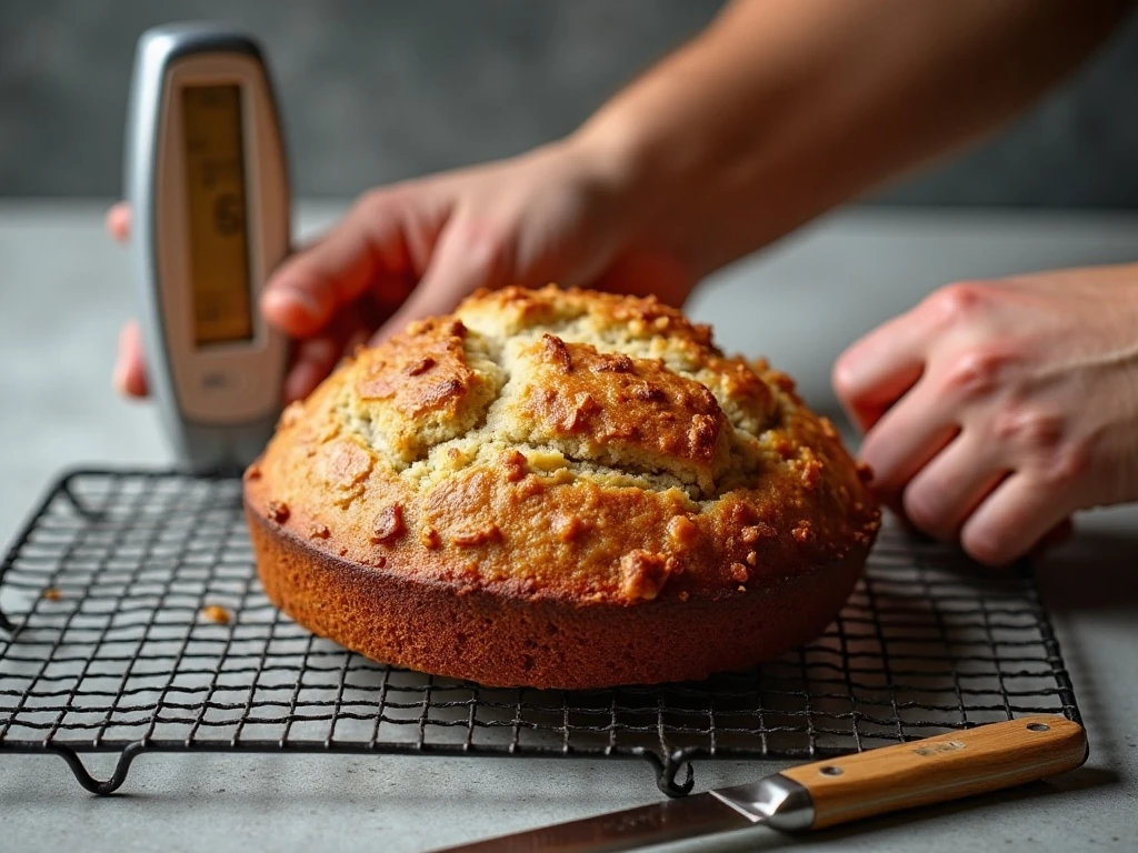 Fresh apple oatmeal loaf cooling on a wire rack