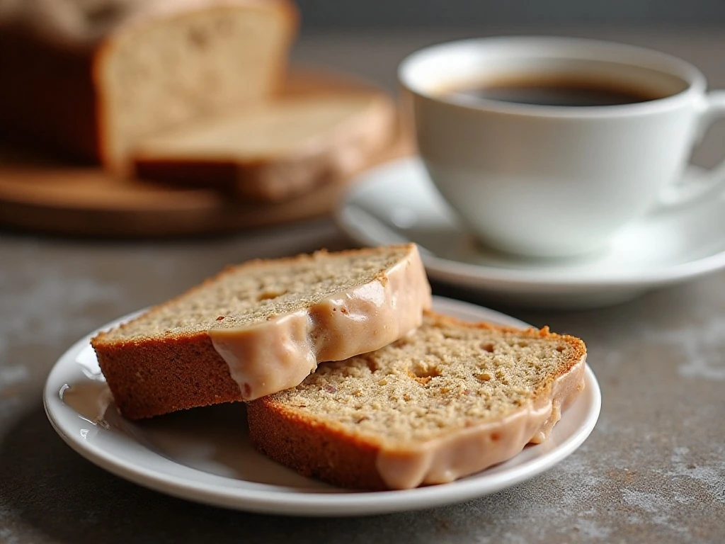 Stored and ready-to-serve slices of glazed apple cinnamon bread