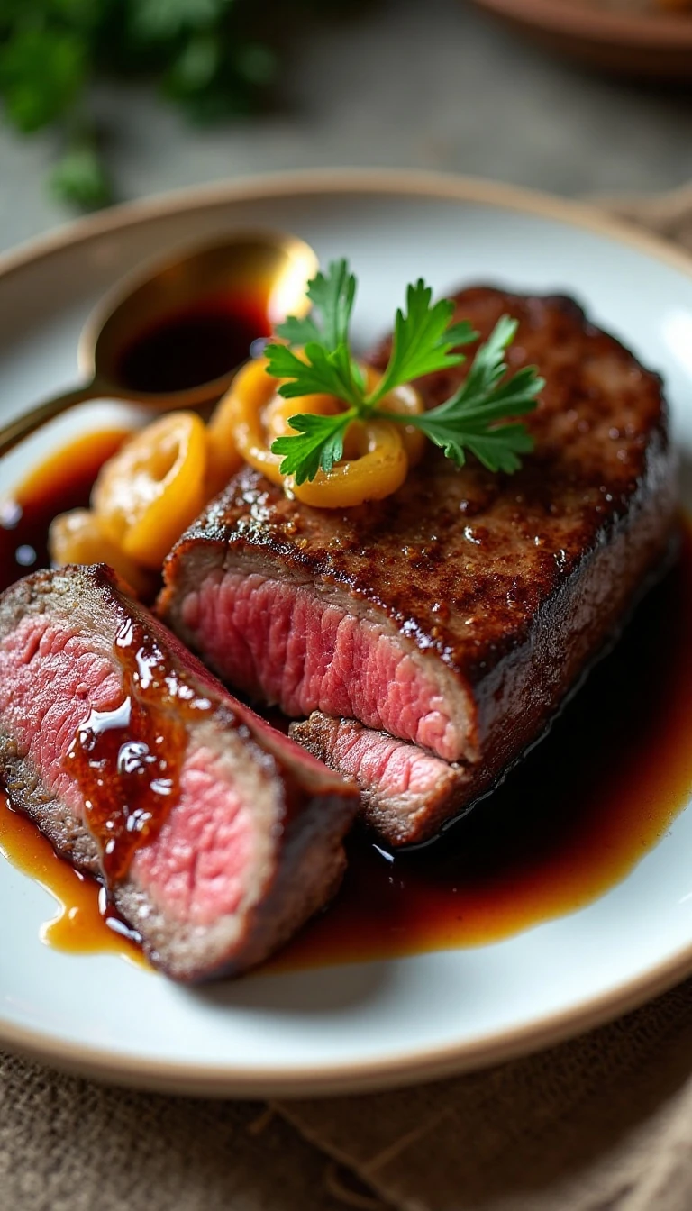 Glazed Balsamic Steak and Onions Recipe