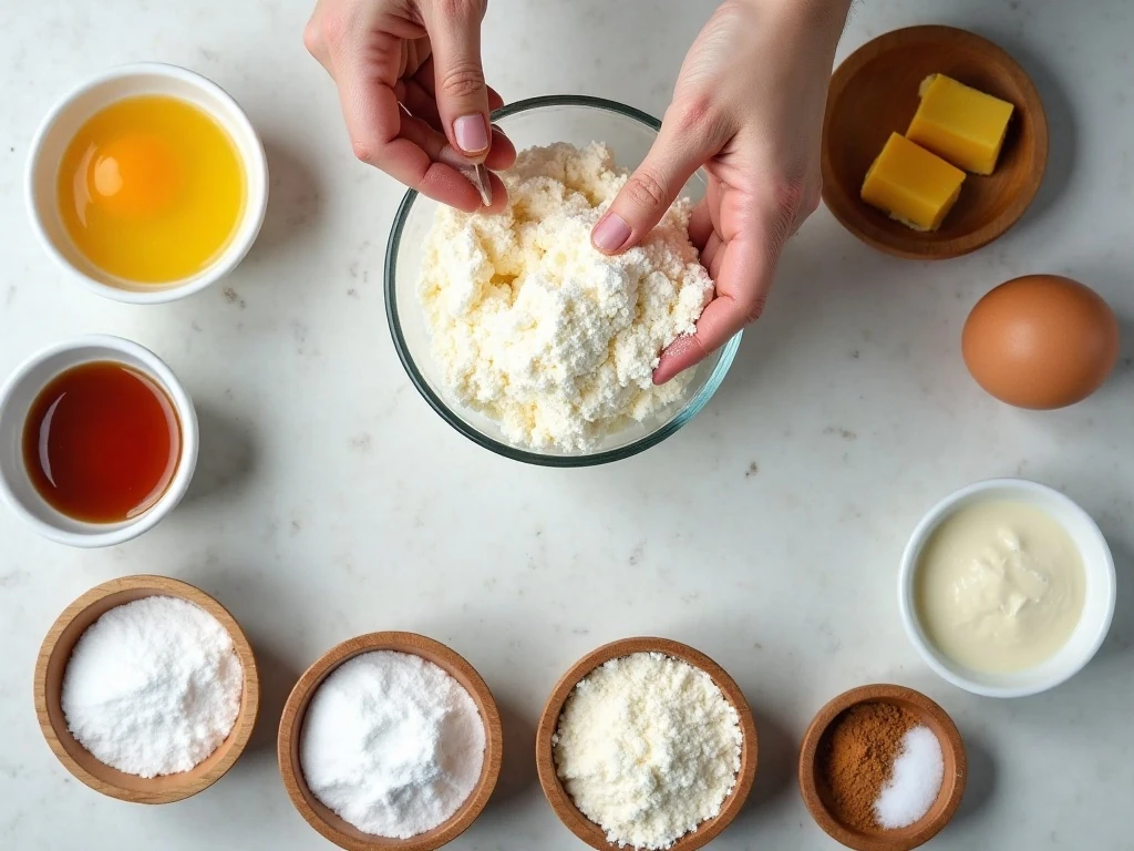 Ingredients for buttermilk doughnut Bundt cake and glaze