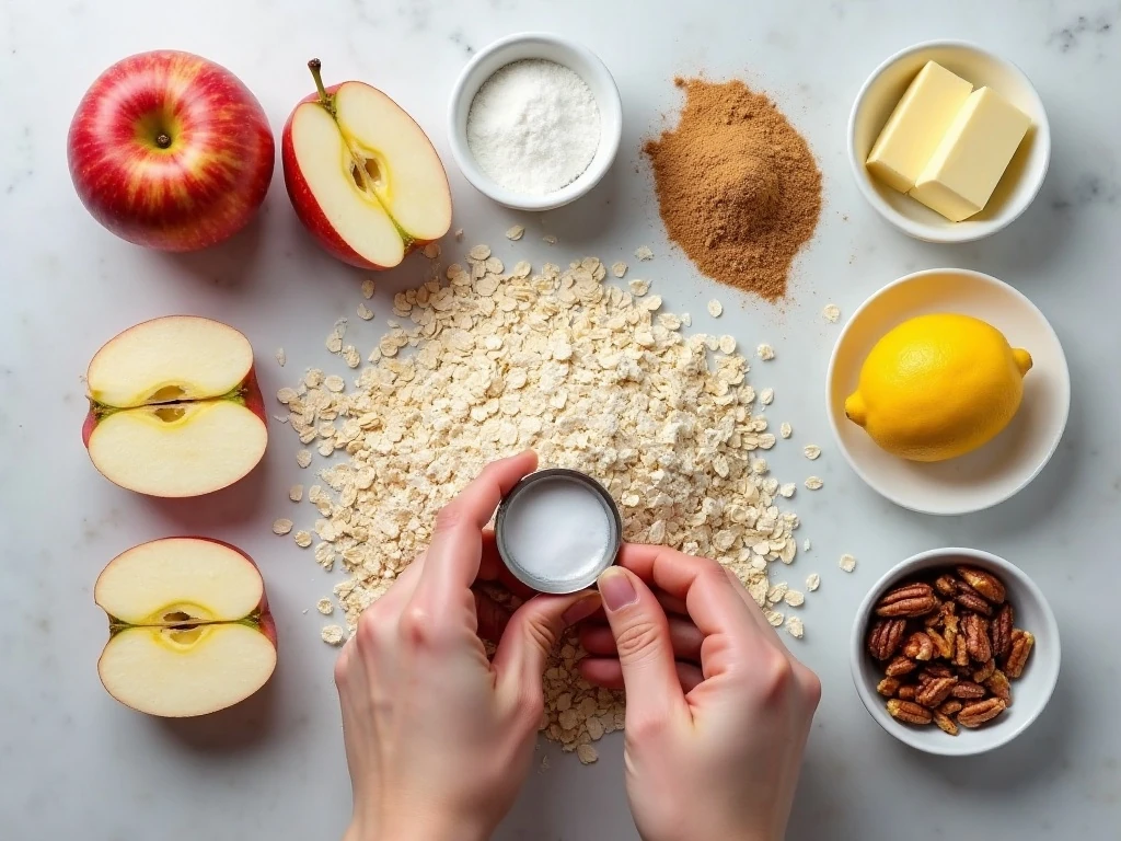 Ingredients for an easy gluten-free apple crisp