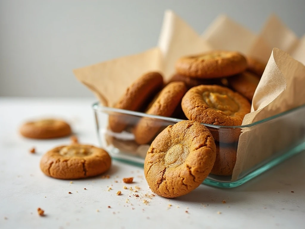 Gluten-free pumpkin cookies stored for later