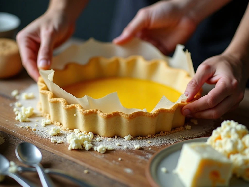 Blind-baking a pie crust before adding quiche custard