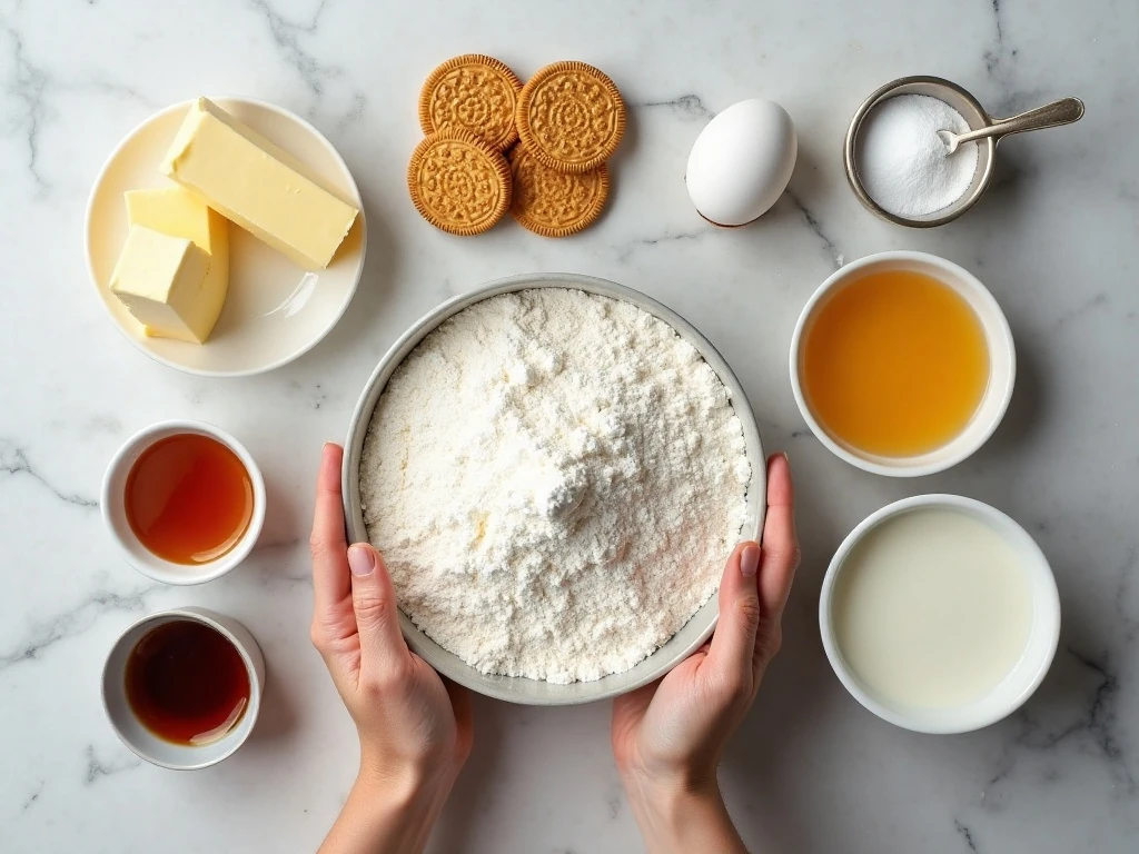 Ingredients for Golden Oreo cupcakes and buttercream