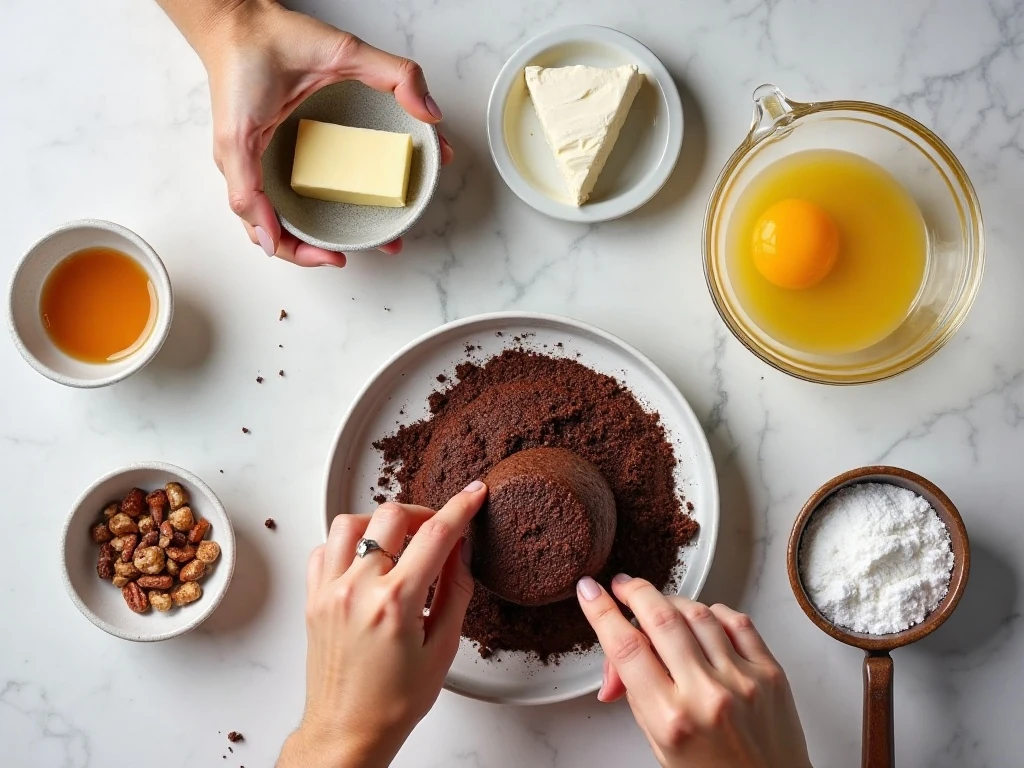 Ingredients for chocolate gooey butter cake