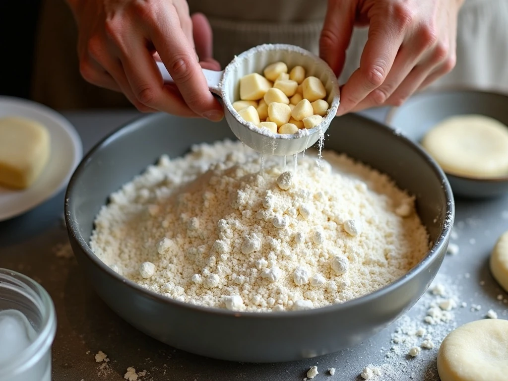 Cold shortening pastry mixture for a flaky apple pie crust