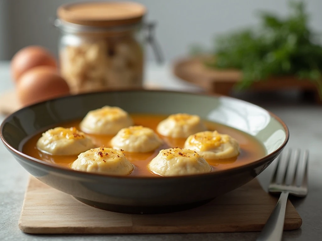 A warm serving of leftover chicken and dumplings