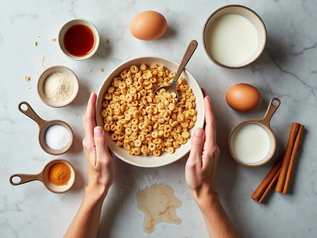 Ingredients for Grape-Nuts pudding and cinnamon whipped cream