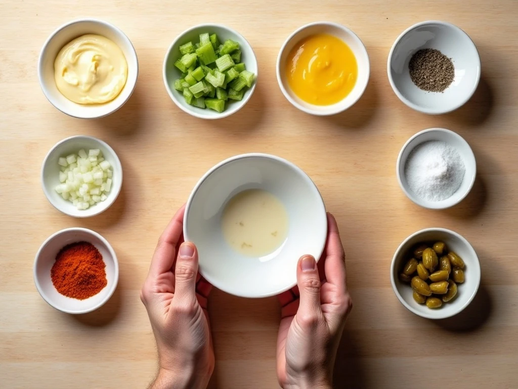 Ingredients for Great-Gram's classic egg salad recipe