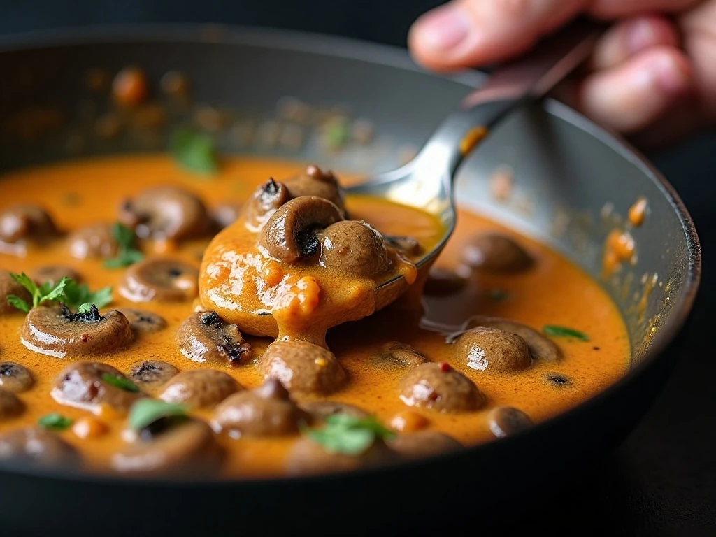 Thick creamy mushroom and chorizo sauce for green bean casserole