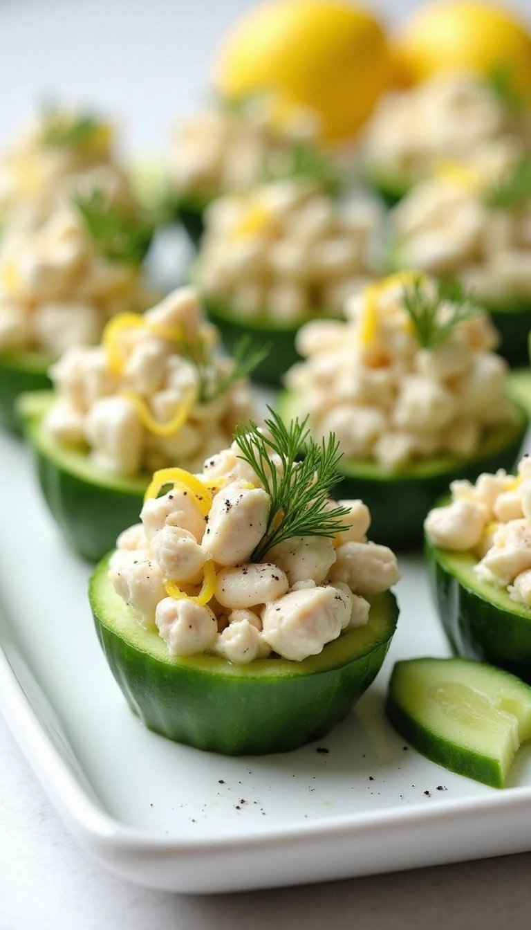 Grilled Chicken Salad Cucumber Cups Recipe