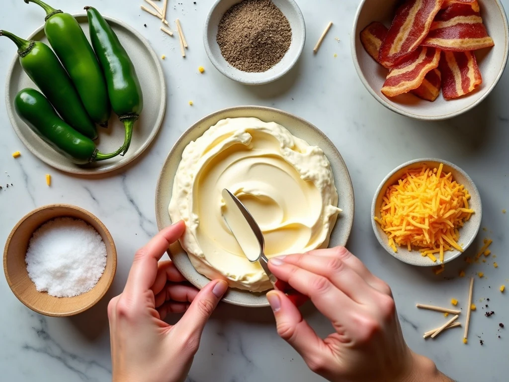 Ingredients for grilled jalapeño poppers