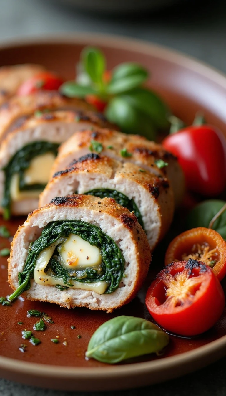 Easy Grilled Stuffed Pork Tenderloin Recipe with Spinach, Cheese and Roasted Peppers