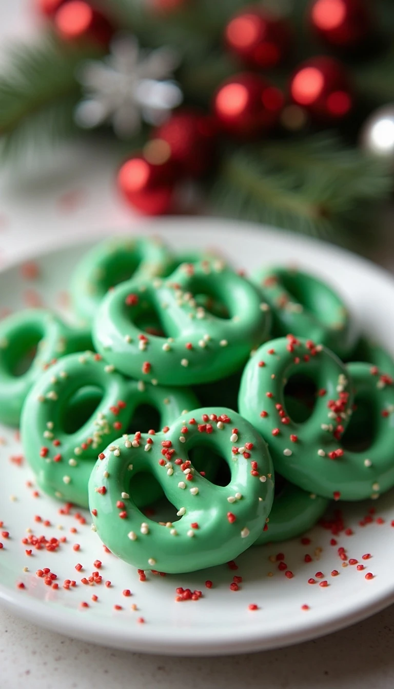 Easy Grinch Pretzel Snacks for Christmas