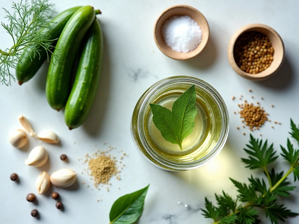 Ingredients for homemade half-sour pickles