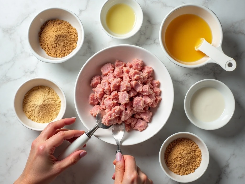 Ingredients for homemade Hallelujah ham loaves and glaze