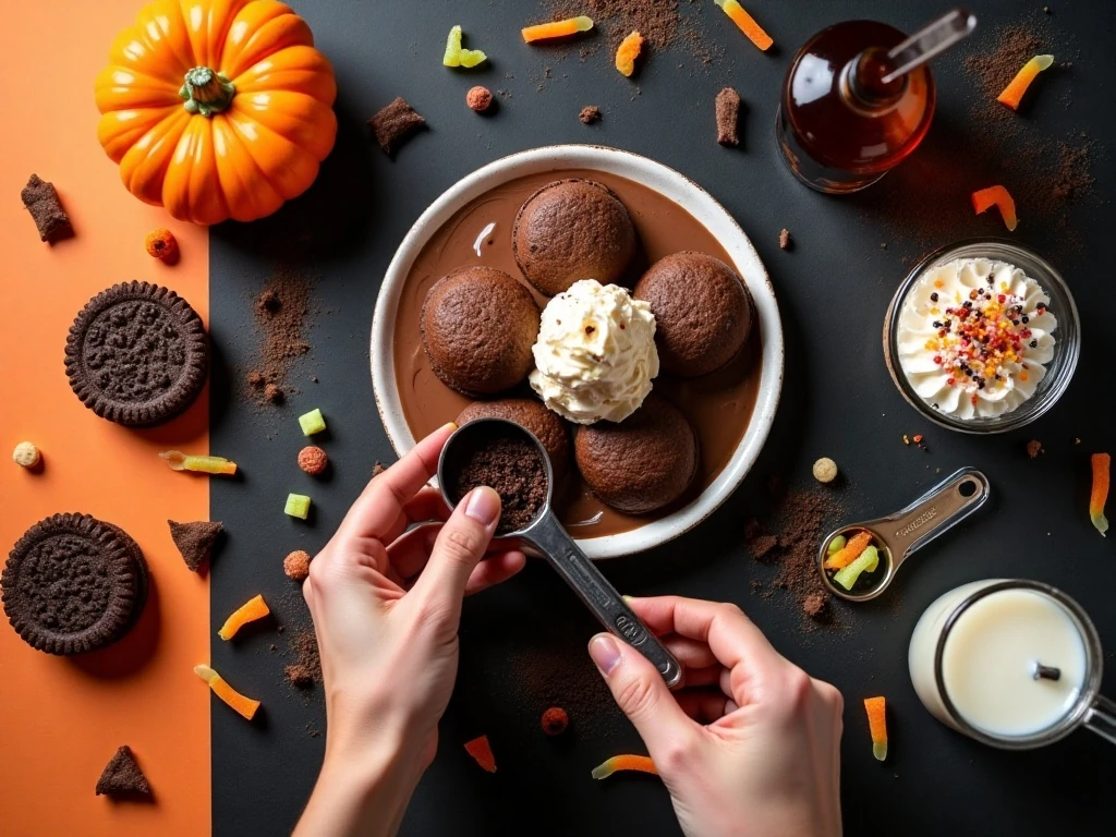 Ingredients for a Halloween dirt shake recipe