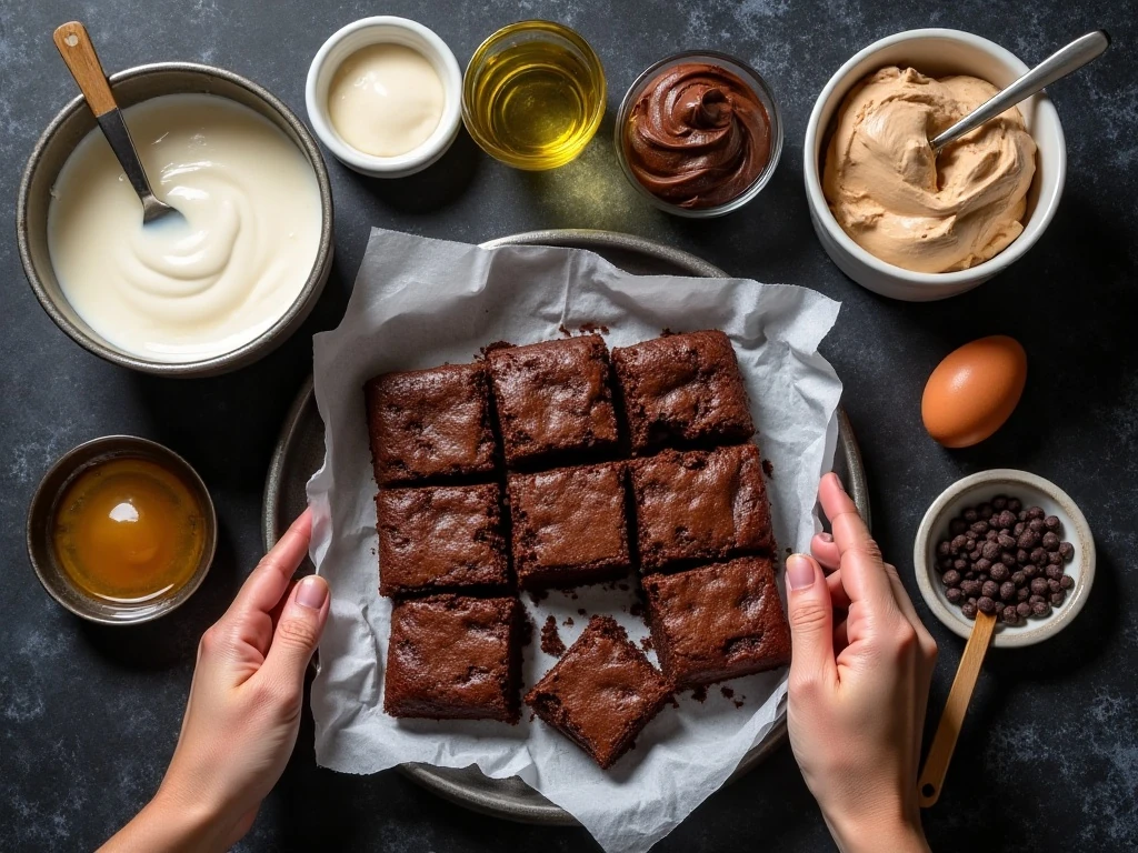 Ingredients for easy Halloween ghost brownies
