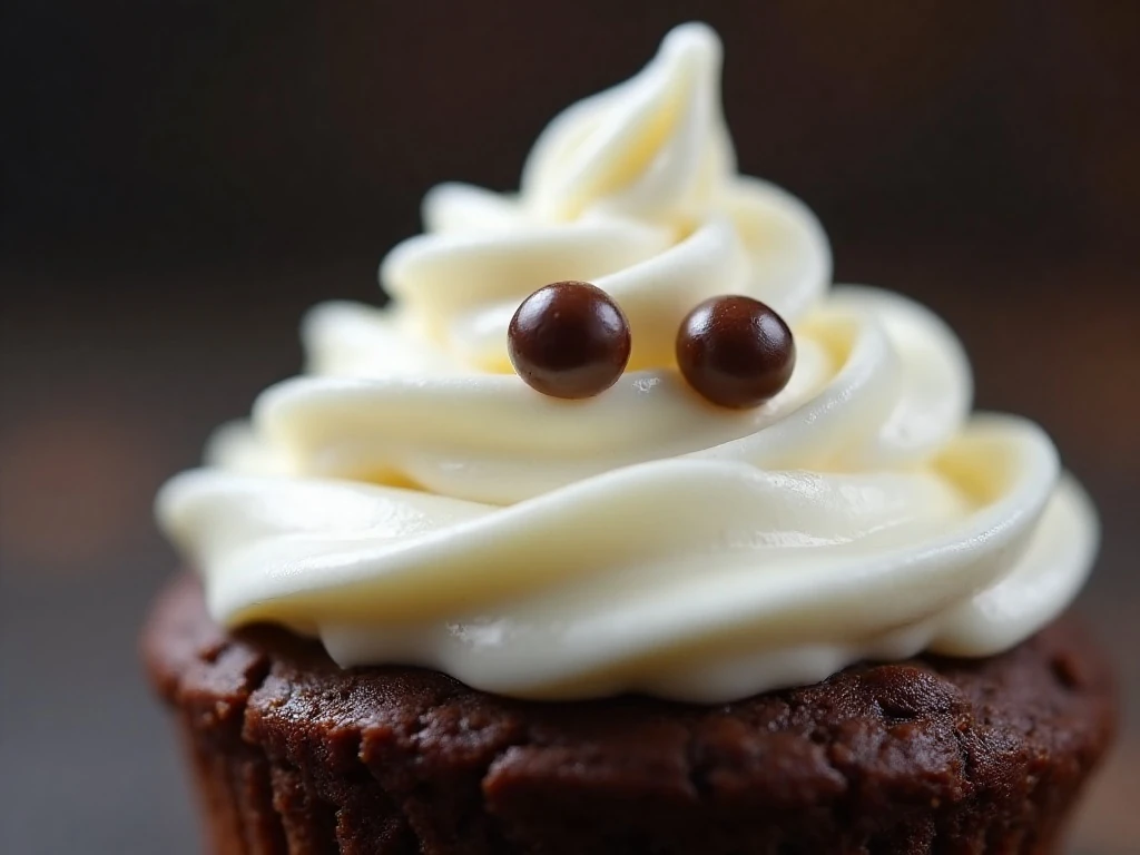 Mini chocolate-chip eyes on a brownie ghost