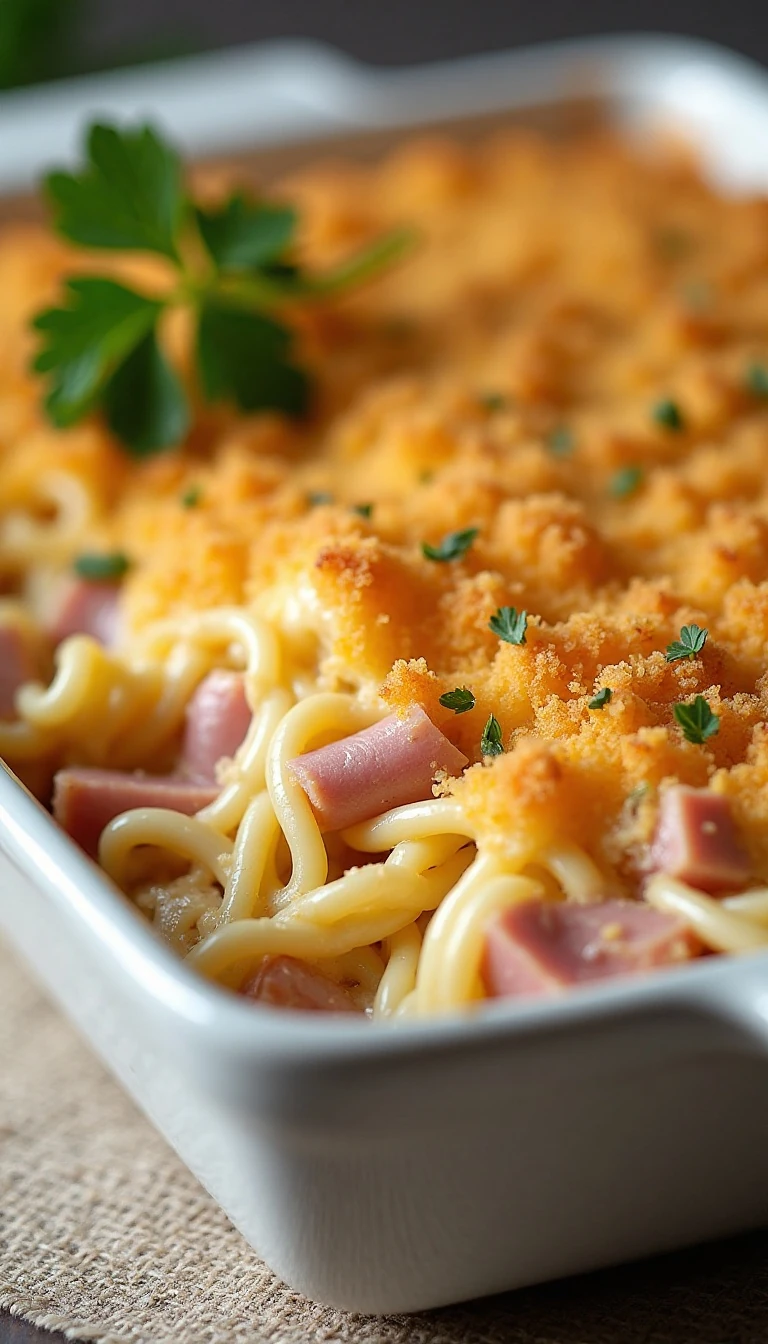 Easy Ham and Swiss Noodle Casserole Recipe