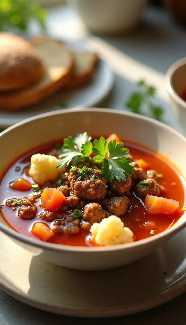 Easy Hamburger Cauliflower Soup Recipe for a Cozy Low-Carb Dinner