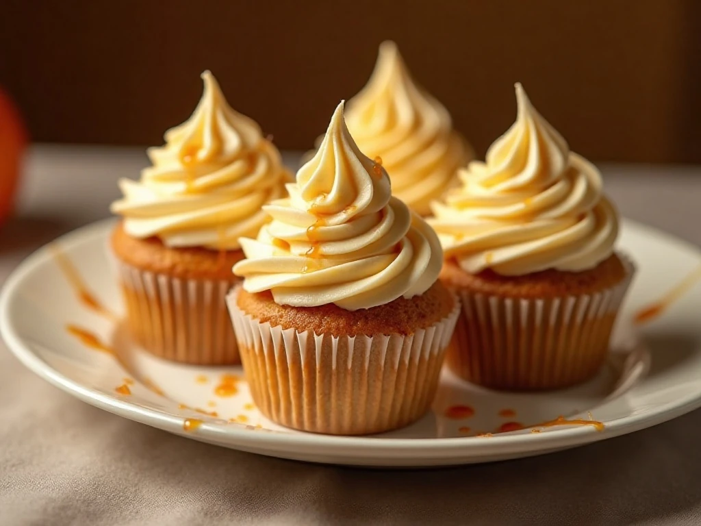 Finished butterbeer cupcakes with butterscotch frosting