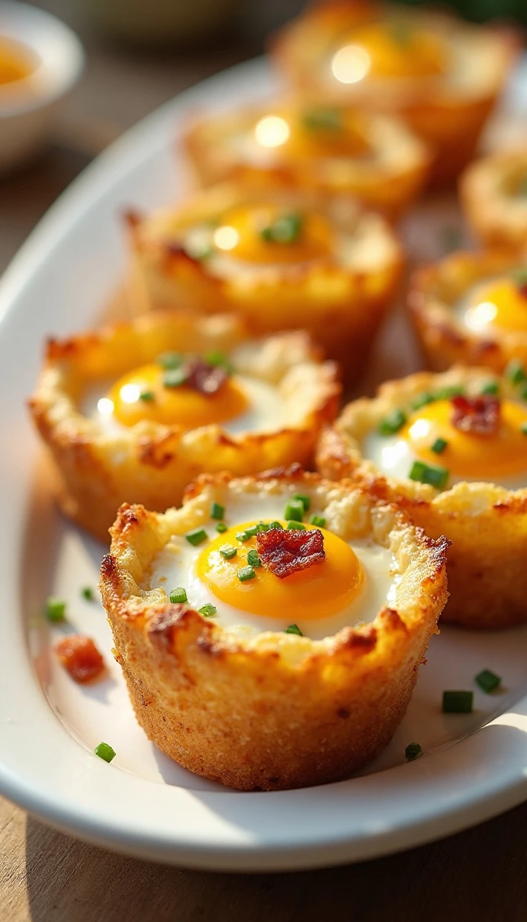 Crispy Hash Brown Breakfast Cups Recipe with Baked Eggs