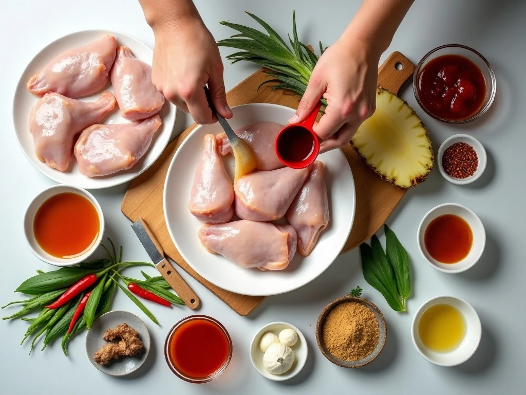 Ingredients for Hawaiian Huli Huli chicken marinade