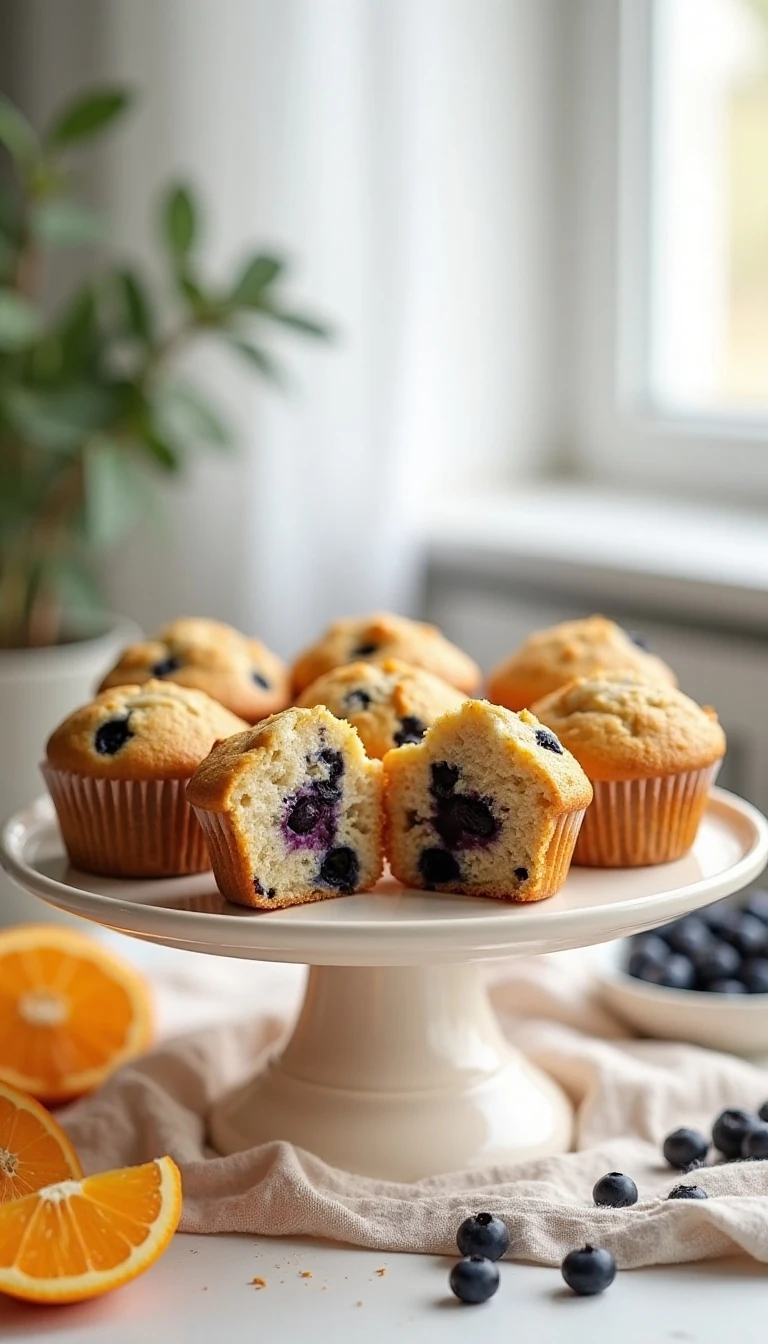 Healthy Blueberry Orange Muffins with Bright Citrus Flavor