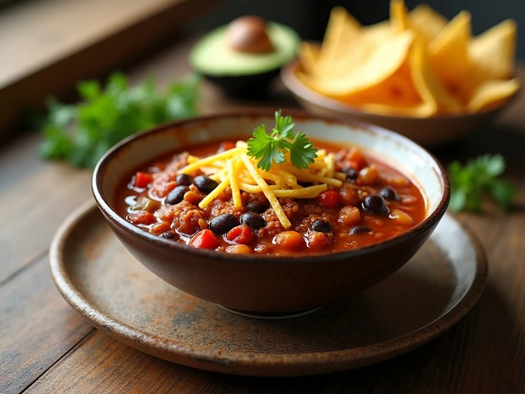 Healthy turkey chili served with colorful toppings for an easy dinner