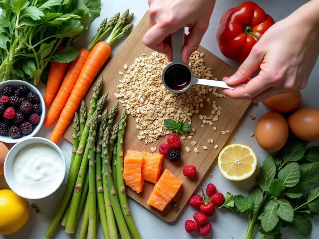 Fresh ingredients for healthy Easter recipes